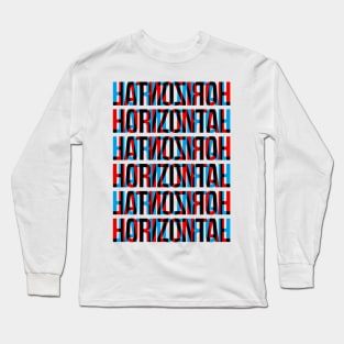 Horizontal Typography Stack (Cyan Red Black) Long Sleeve T-Shirt